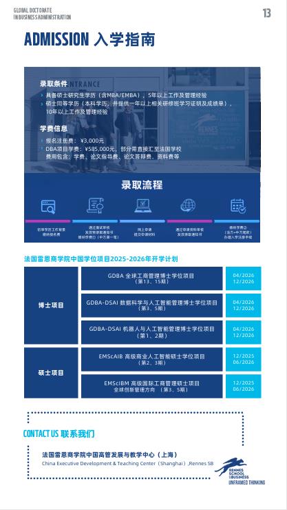 法國雷恩商學(xué)院機(jī)器人與人工智能方向DBA