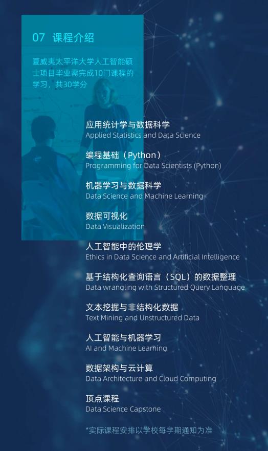 美國夏威夷太平洋大學(xué)人工智能碩士簡章